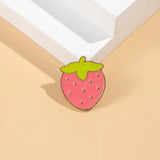 Pink Strawberry Brooch Enamel Pin