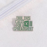 Spreadsheet Brooch Enamel Pin