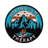 Hiking Is Therapy Travel Brooch Enamel Pin