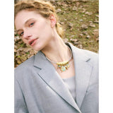 18k Gold Plated Sea Life Necklace wore by a model