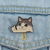 Meme Cat Brooch Enamel Pin