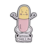 Amoxi Chillin Pharmacy Brooch Enamel Pin