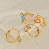 four 18k Gold Plated Summery Rings placed in different location