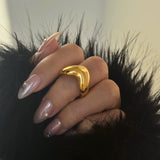 18k Gold Plated Harper Ring wore on middle finger