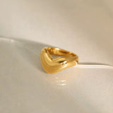 18k Gold Plated Harper Ring placed on the table