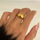 18k Gold Plated Luna Ring wore on hands