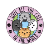 I Love All The Cats Brooch Enamel Pin