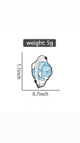 Saturn Cat Brooch Enamel Pin with size measurement