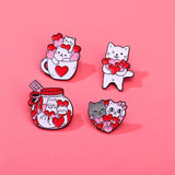 Full Of Love Cats Jar Brooch Enamel Pin with different types