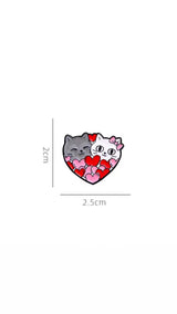 Cats In Love Brooch Enamel Pin