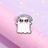 FabBooLous Ghost Brooch Enamel Pin with different background