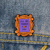 Door Frame Friends Brooch Enamel Pin on clothing