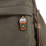 Cate Frappe Brooch Enamel Pin on Bag