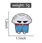 Oral High Jean Dental Brooch Enamel Pin with size measurement
