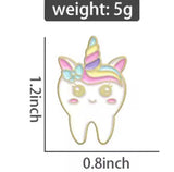 Dental Tooth enamel pin, best gift for dentists, enamel pin for dentists. denatl gift ideas, tooth unicorn