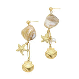 18K Gold Plated Ocean Dreams Danglers with white background