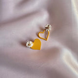 Yellow Asymmetrical Daisy Hearts