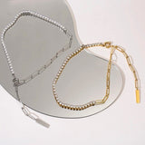 Half n Half Link Chain Necklace