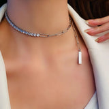 Half n Half Link Chain Necklace