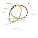 18K Gold Plated Colourful Bangles