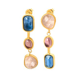 18K Gold Plated Stone Danglers