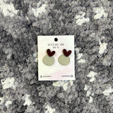Maroon Heart Studs