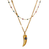 18K Gold Plated Evil Eye Mirchi Necklace