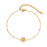 18K Gold Plated Dainty Flower Bracelet