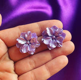 Lavender Floral Studs