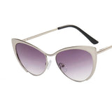 Metallic Cat Eye Sunnies- Silver Grey