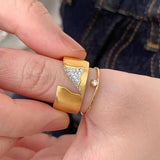 Statement Curl Edged Ring - Size 6