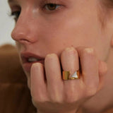 Statement Curl Edged Ring - Size 6