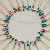 18k Gold Plated Funky Initial Necklace