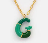 18k Gold Plated Funky Initial Necklace