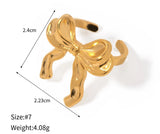 18K Gold Plated Ribbon Bow Ring