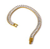 18K Gold Plated Rectangle Tennis Bracelet