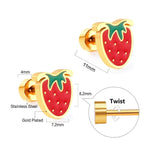18K Gold Plated Strawberry Studs