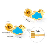 18K Gold Plated Cloudy Studs