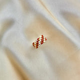 18K Gold Plated Red Basket Ring