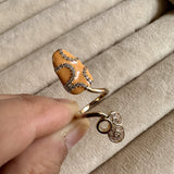 Orange Enamel Nail Ring