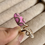 Hot Pink Enamel Nail Ring