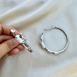 Big Silver Studded Hoops