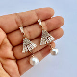 Pearl Drop Studded Triangles
