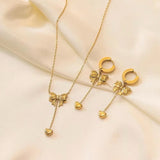 18K Gold Plated Bow Jewelry Set