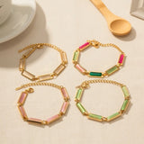 18K Gold Plated Colourful Stone Bracelet