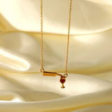 18K Gold Plated Wine Necklace
