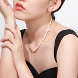 18K Gold Plated Half n Half Necklace