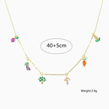 18K Gold Plated Veggies Charm Necklace