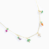 18K Gold Plated Veggies Charm Necklace