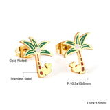 18K Gold Plated Coconut Tree Studs